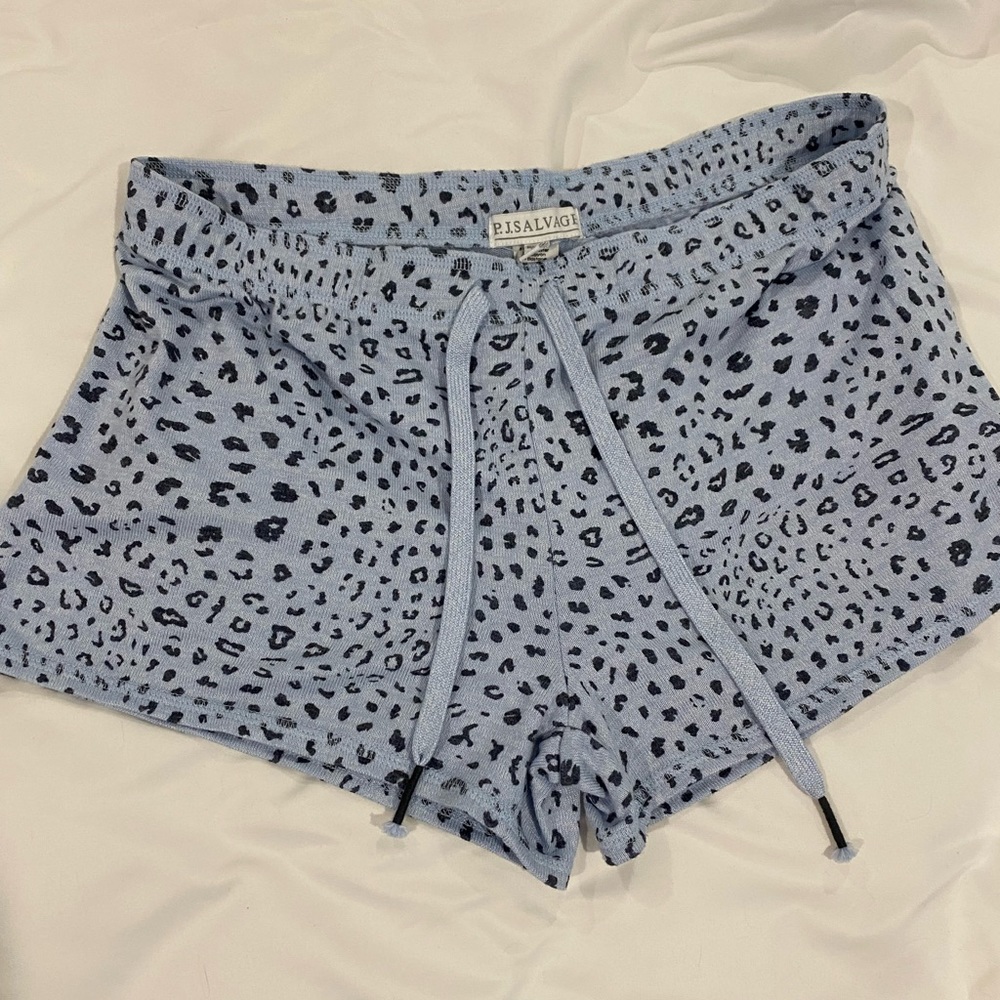 PJ Salvage Blue Animal Print Print Pajama Shorts Size M (Medium)